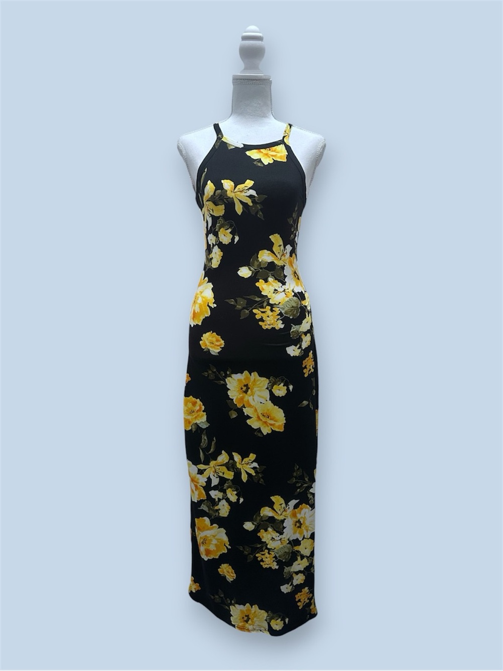 Urban Rose Floral Halter Maxi Dress - Size S